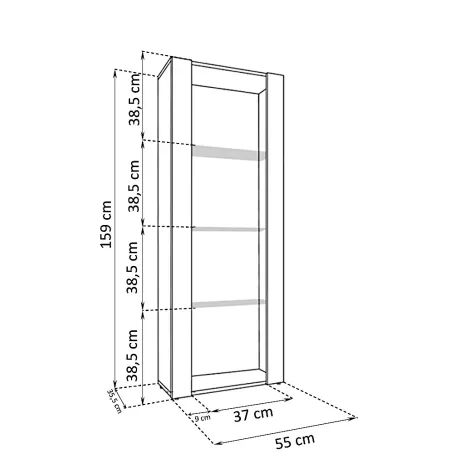 Vitrine Schrank Tivoli, Schwarz/Schwarz - 4